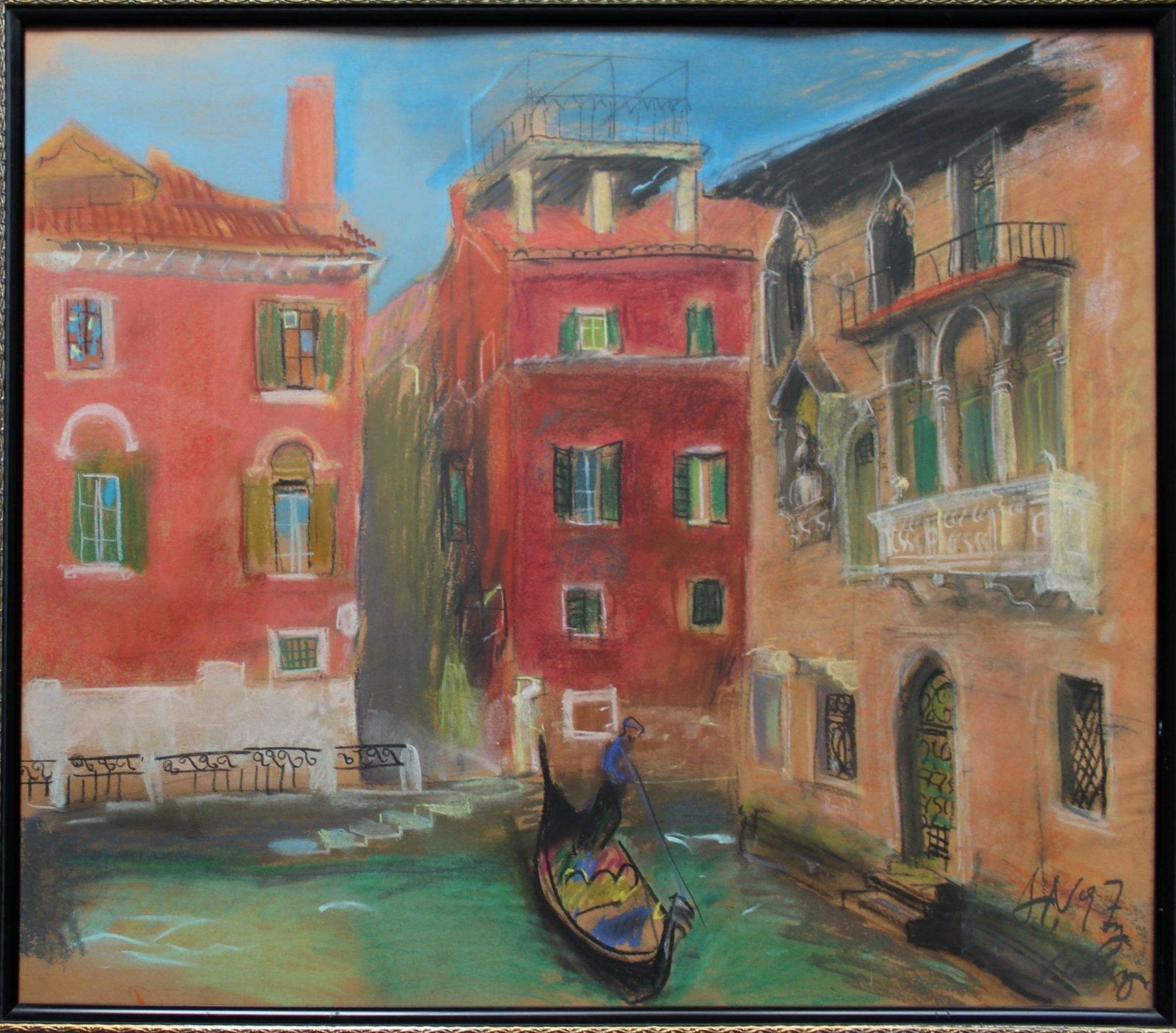 Arturs Nikitinsartur Nikitin(1936 2022) Venice, Paper/Pastel, 49x60 Cm1997 photo furniture