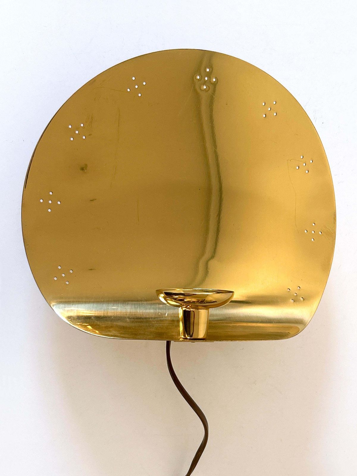 photo furniture Elegant Mid Century Brass Sconce With Candle Holder By Boréns Borås Sweden 1970s