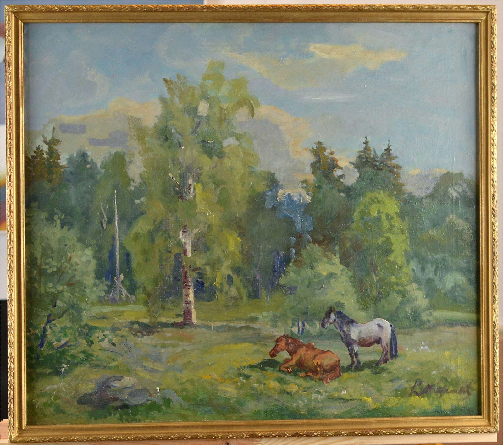Karlis Miesniekskārlis Miesnieks(1887 1977). At The Forest Edge, Oil/Canvas, 60x69 Cm photo buy