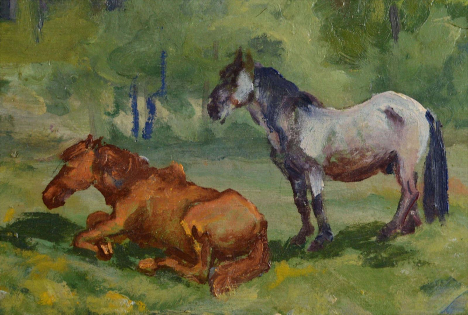 Karlis Miesniekskārlis Miesnieks(1887 1977). At The Forest Edge, Oil/Canvas, 60x69 Cm photo vintage