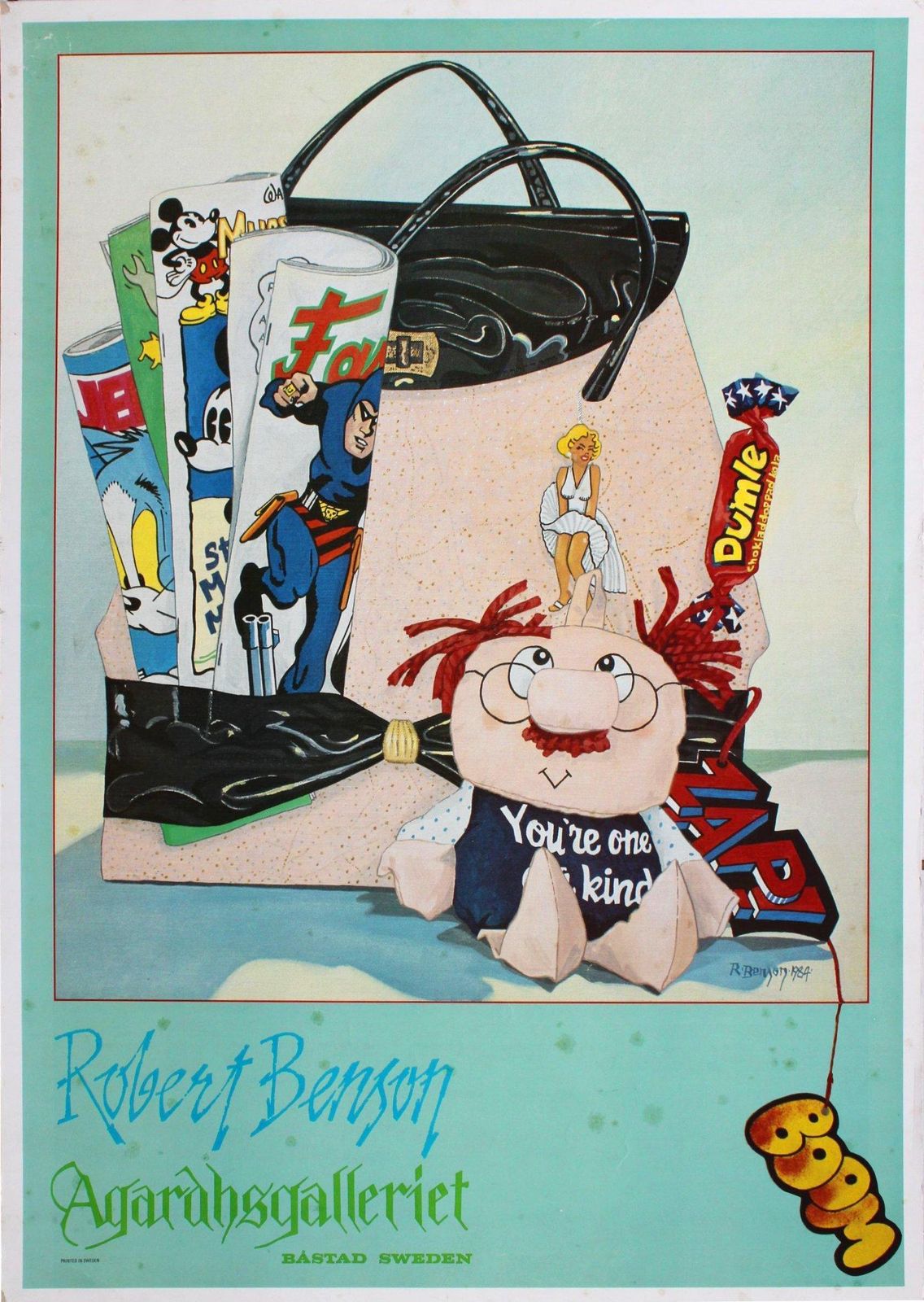 Unknownrobert Benson . Poster, Agarahsgalleriet, Bastad, Sweden, 1984, 64.5x45 Cm