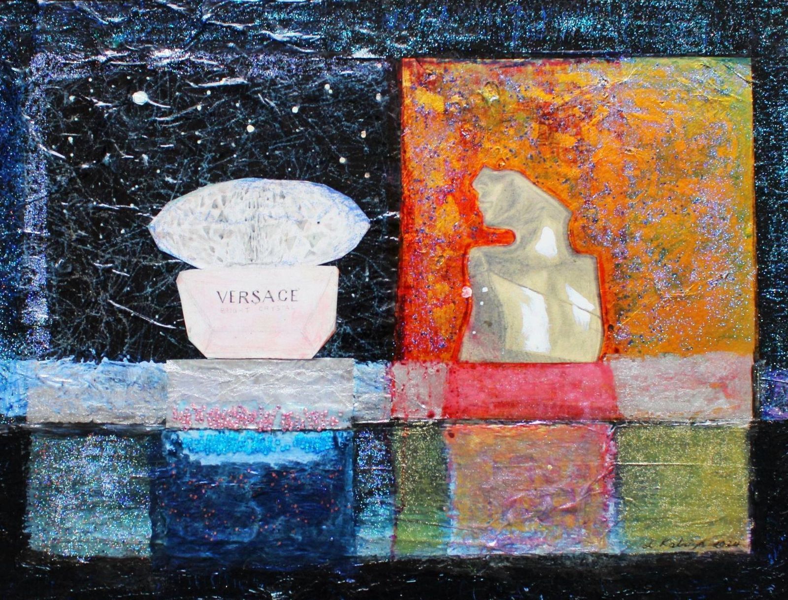 Liga Kalninaversace&Eilish. 2024. Canvas/Mixed Media, 30x40 Cm2024