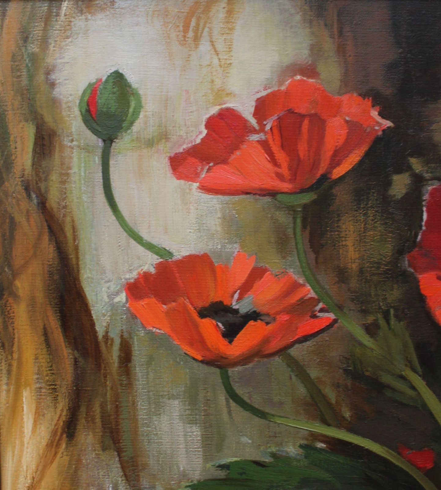 Alfejs Bromults Poppies,  Oil/Canvas, 54x60 Cm1979 photo for sale