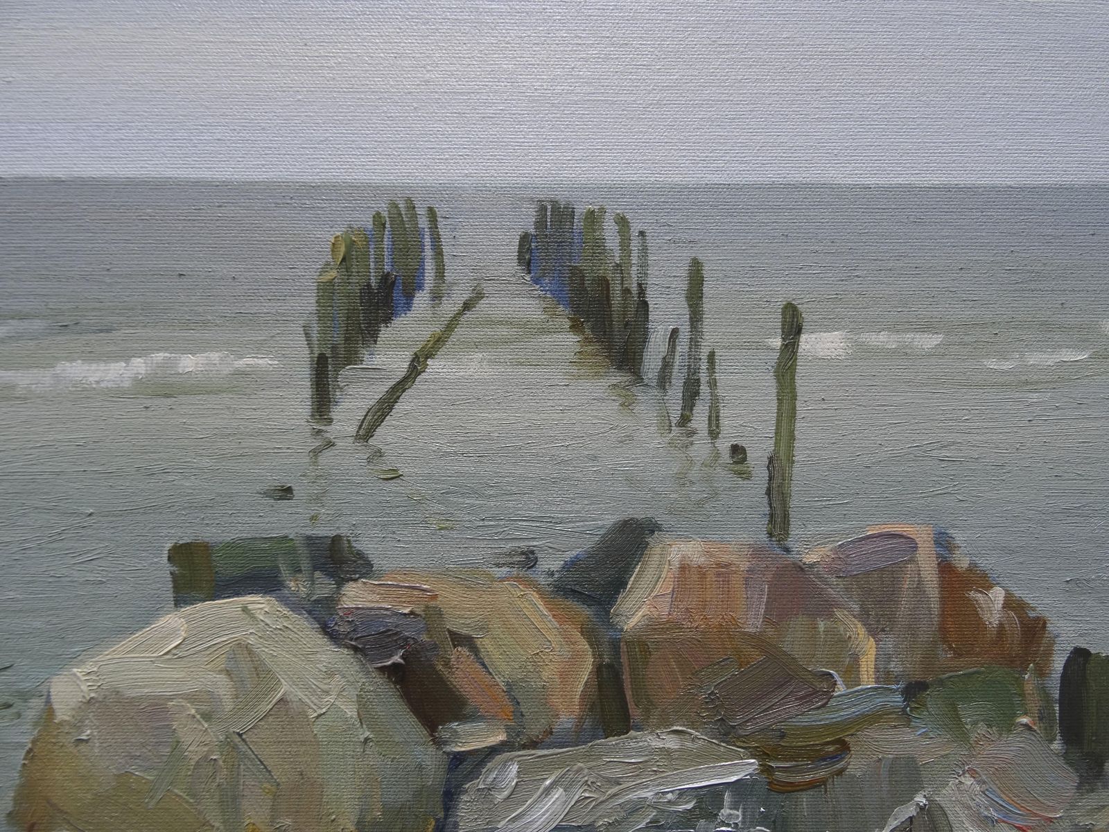 Gutmanis Andislapmezciems Pier  Oil/Canvas, 50x80 Cm2021 photo Art