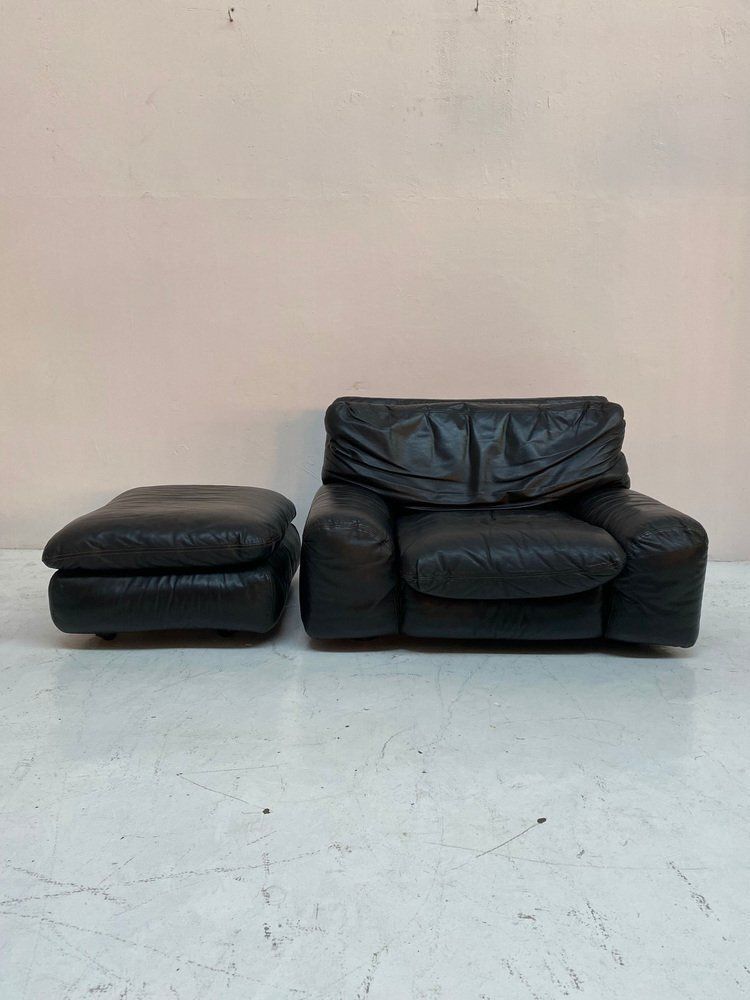 Set Of Lounge Chair & Ottoman Bengodi By Cini Boeri For Arflex, 1970s