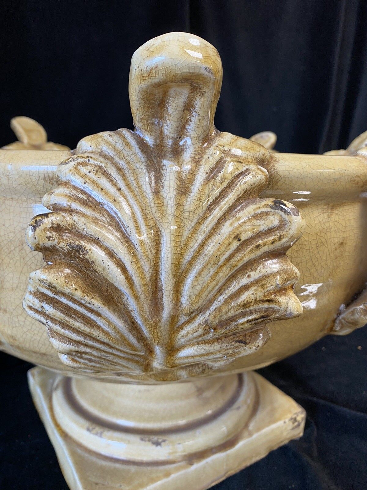 Huge Vintage French Stoneware Centrepiece Classical Urn Planter Bowl photo Garden Decor