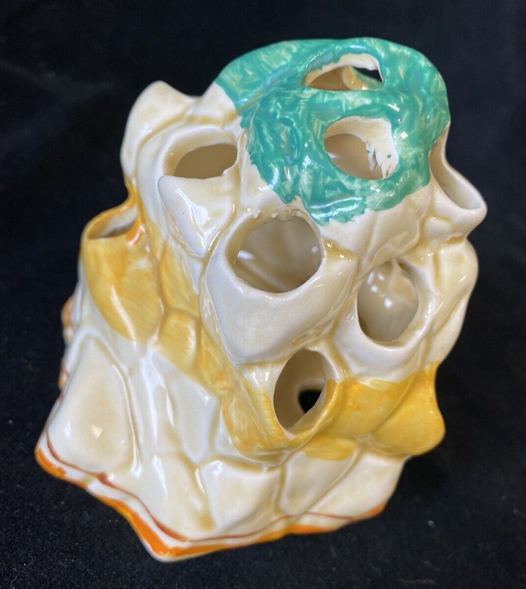 Clarice Cliff Collectable Fantastque Flower Frog Stem Vase Newport Pottery