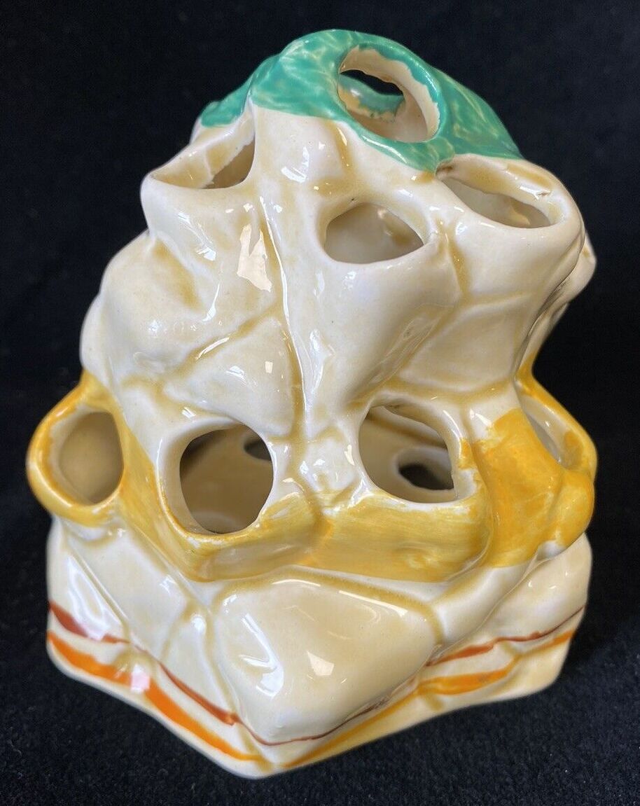 photo for sale Clarice Cliff Collectable Fantastque Flower Frog Stem Vase Newport Pottery
