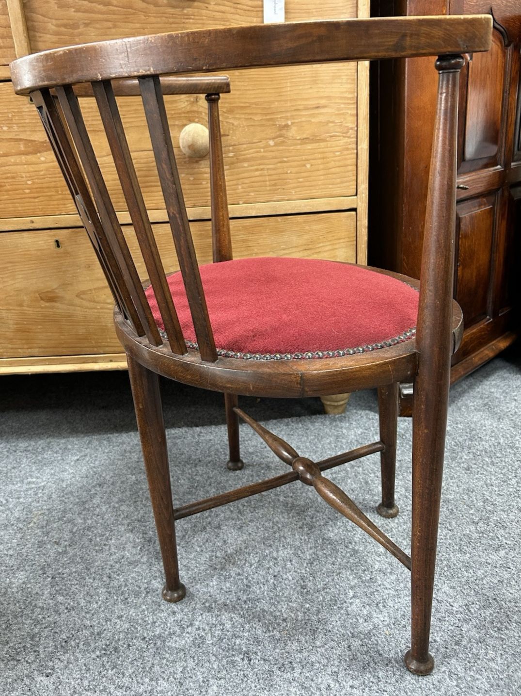 Antique Curved Bow Back Tub Chair / Desk Chair photo vinterior