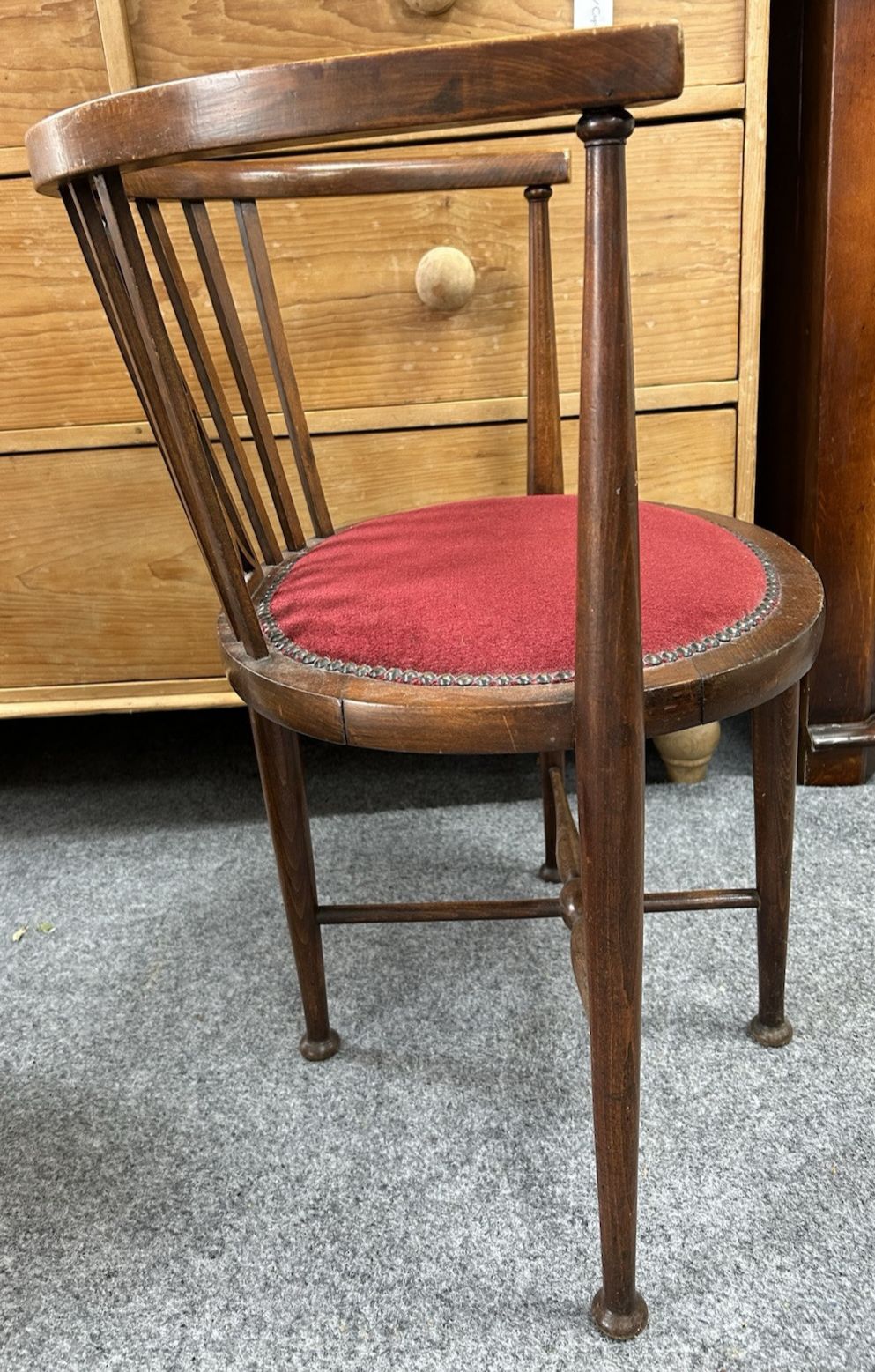Antique Curved Bow Back Tub Chair / Desk Chair photo buy