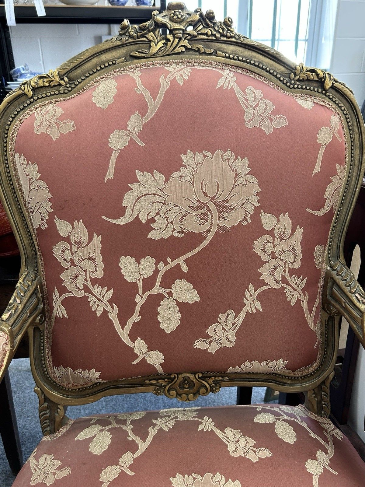 Antique Gilt French Armchair Ornate Carved & Gessoed Frame photo buy