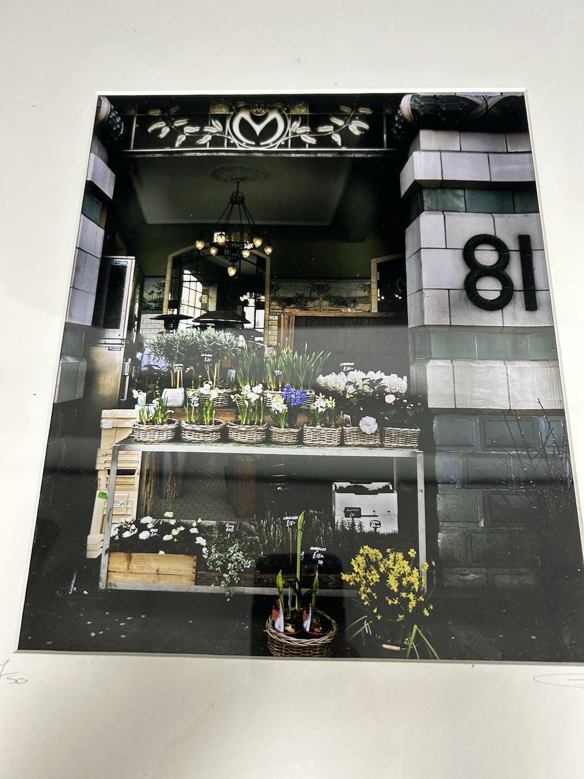 Steel Framed Limited Edition Photograph Exterior Flower Shop Market photo vintage