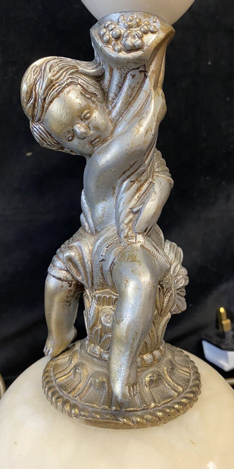 photo furniture Neoclassical Style Pair Of  Large Ornate  Table Lamps Cherubs Putti Cupids