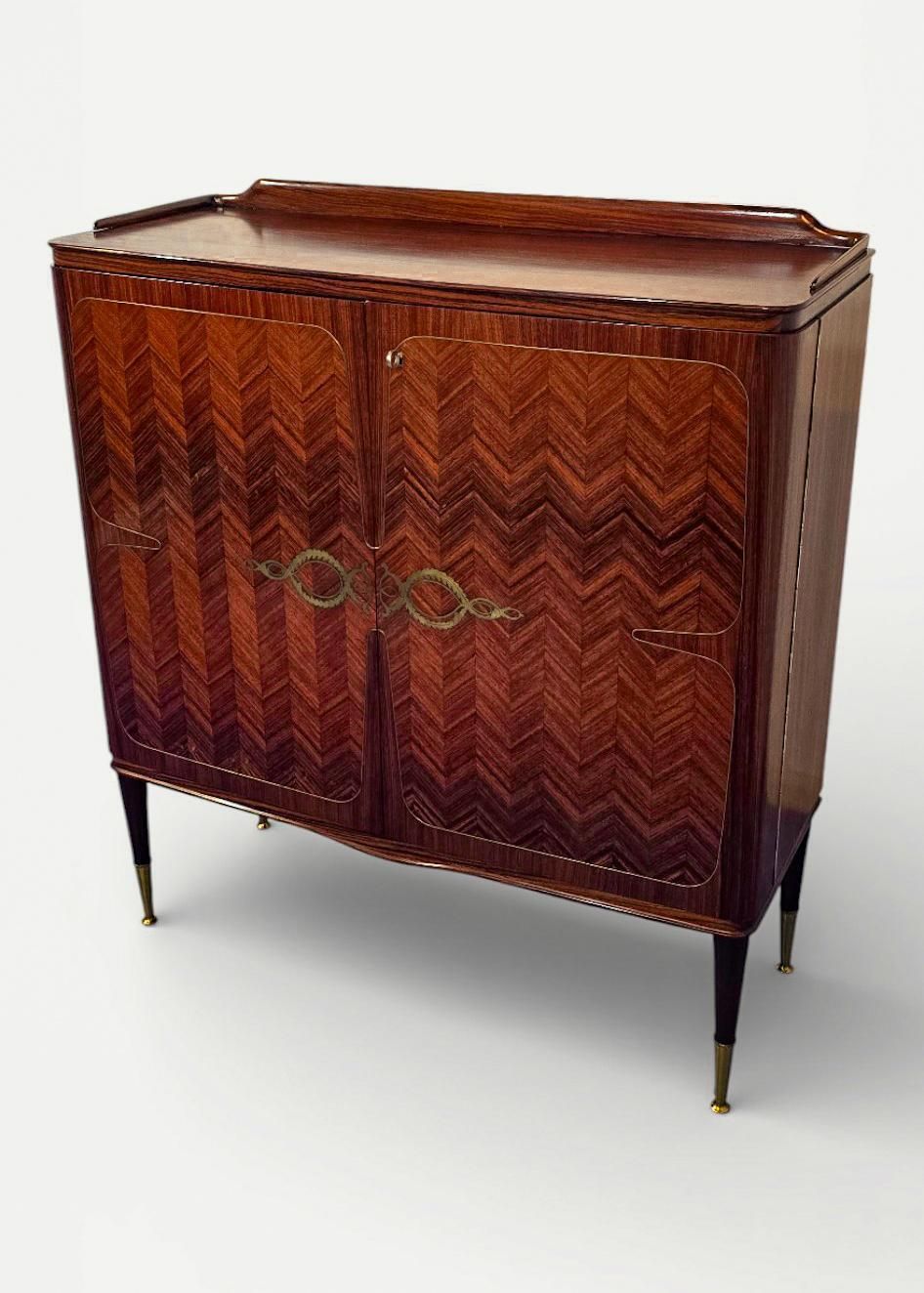 Italian Mid Century Sideboard Or Cabinet Bar Attributed To Paolo Buffa, 1950s photo Furniture
