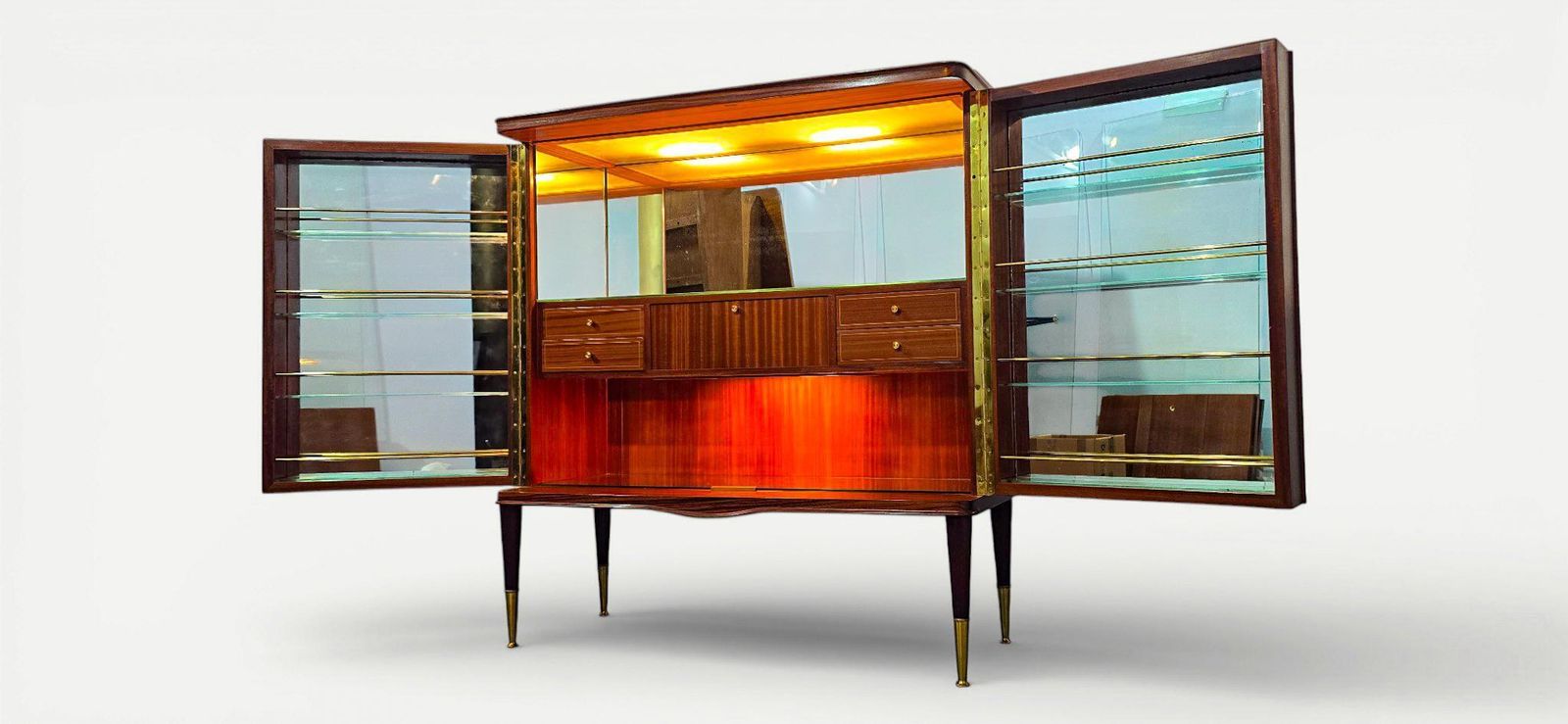 photo for sale Italian Mid Century Sideboard Or Cabinet Bar Attributed To Paolo Buffa, 1950s
