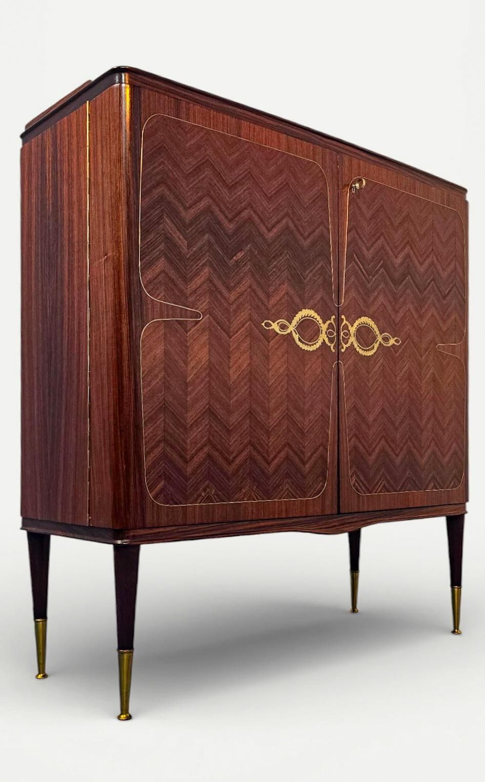 photo vintage Italian Mid Century Sideboard Or Cabinet Bar Attributed To Paolo Buffa, 1950s