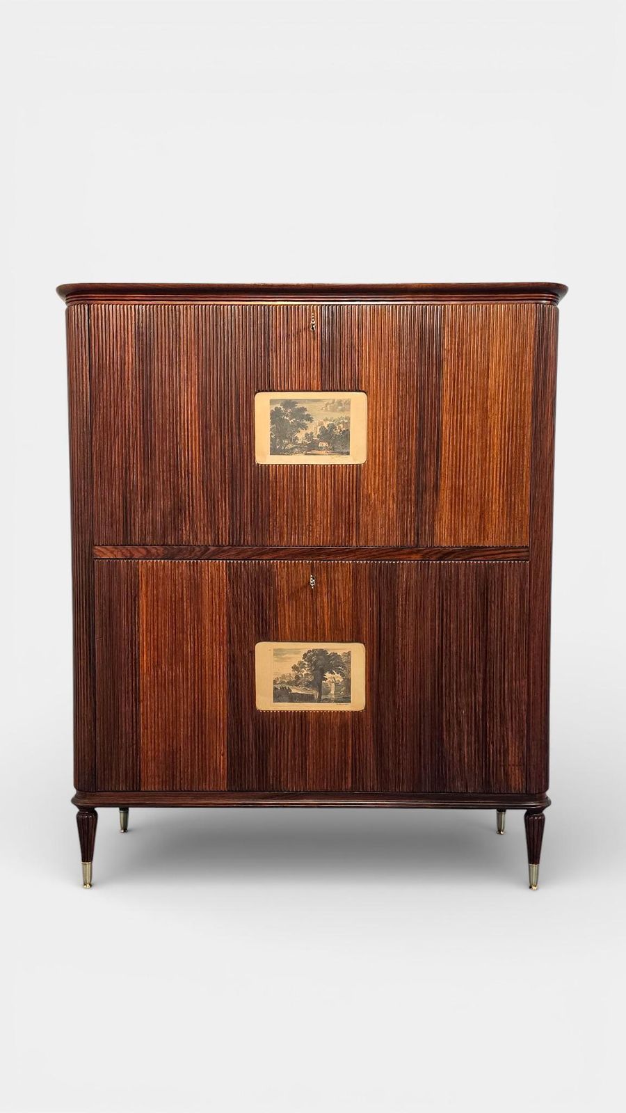 Italian Mid Century Sideboard Or Cabinet Bar With "Grissinato " Design photo Furniture