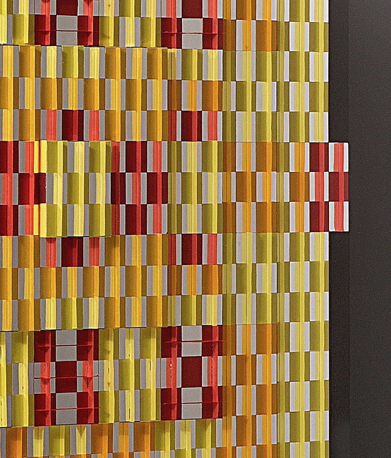 Françoise Luciani Orange Checkerboard Collage Of Paper   2015 photo for sale