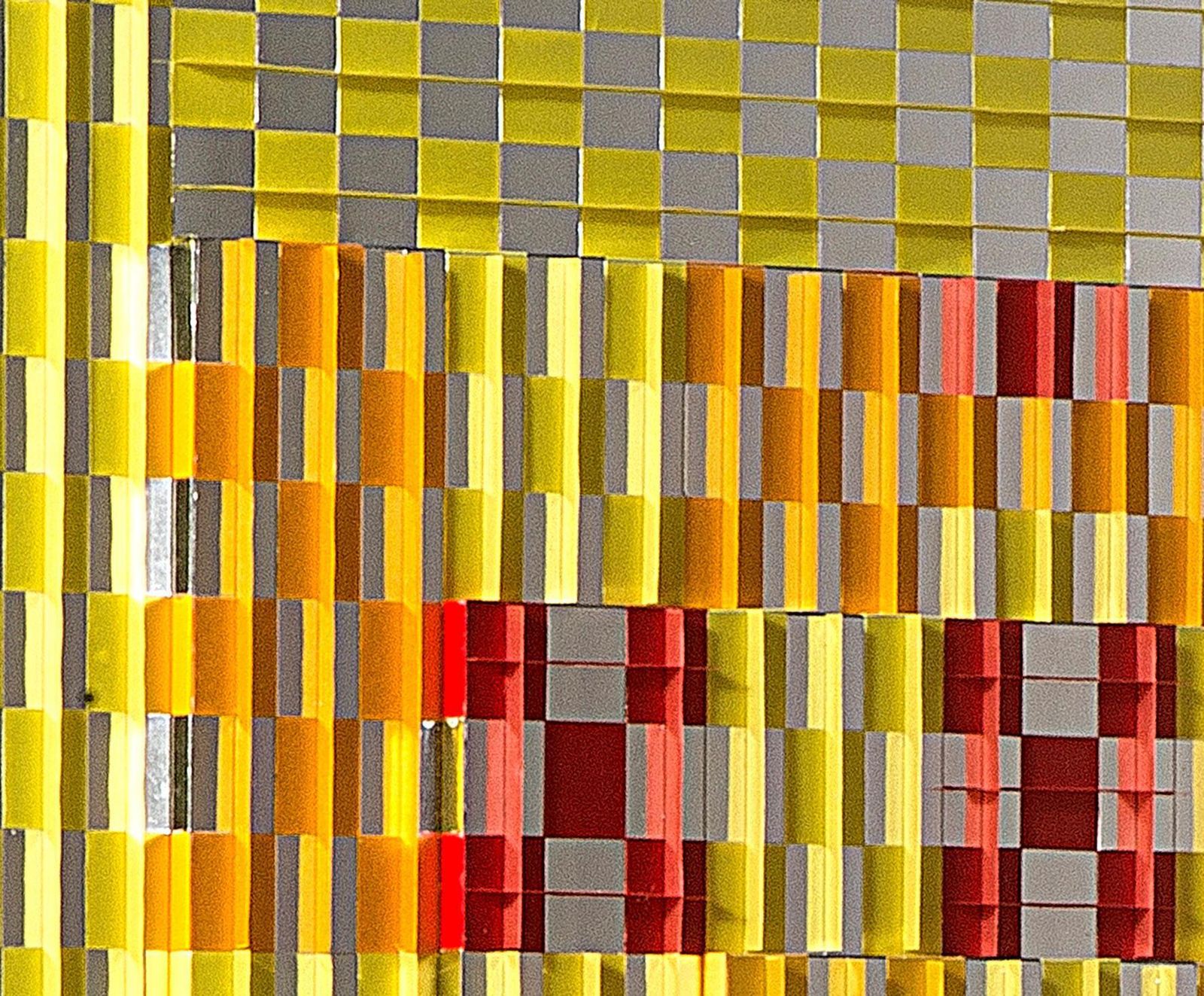 Françoise Luciani Orange Checkerboard Collage Of Paper   2015 photo buy