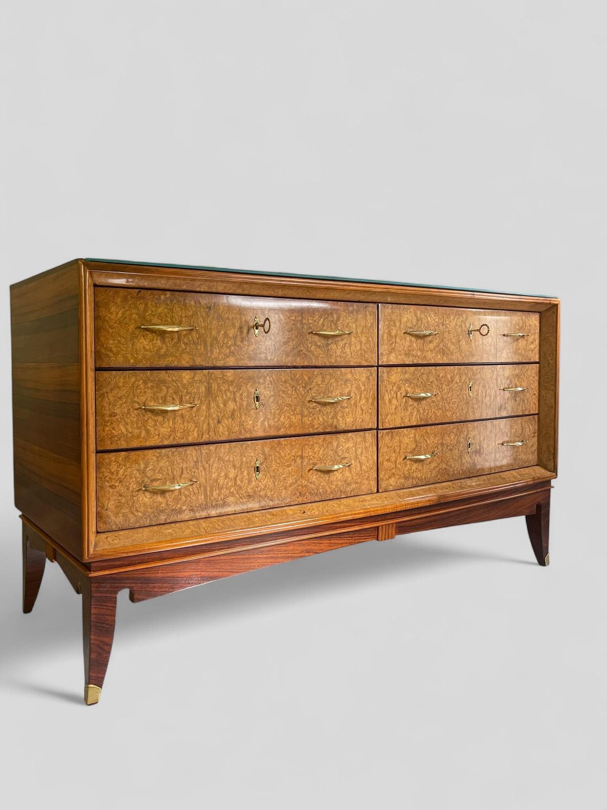 Italian Mid Century Sideboard Or Chest Of Drawers In  Maple Root, 1950s photo buy