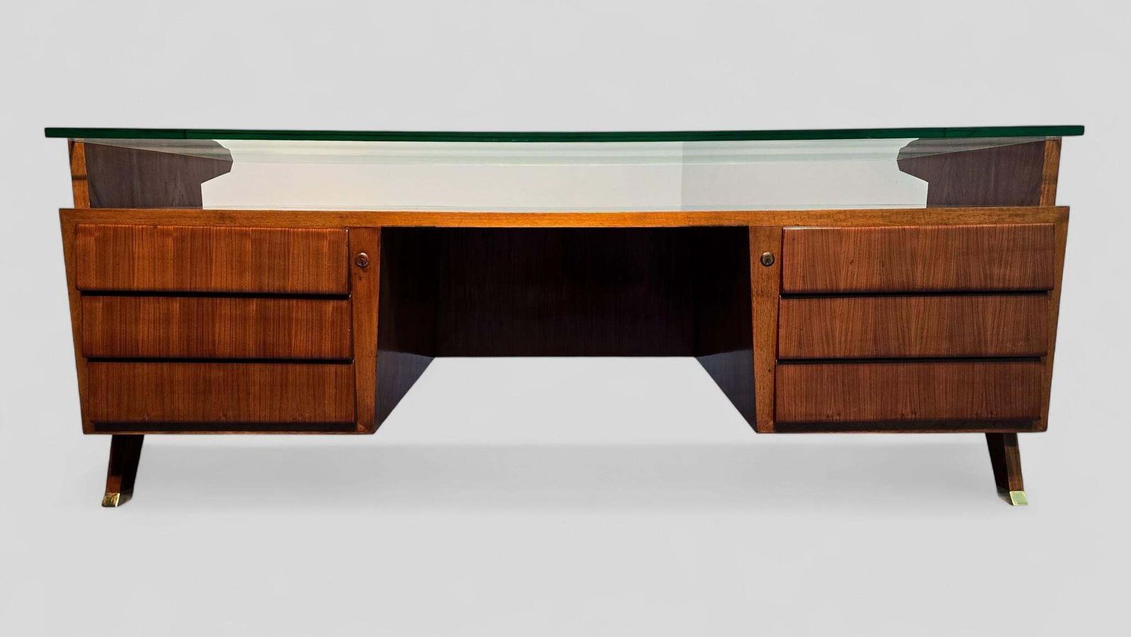 Italian Midcentury Presidential Executive Table Desk Designed By Vittorio Dassi photo vintage