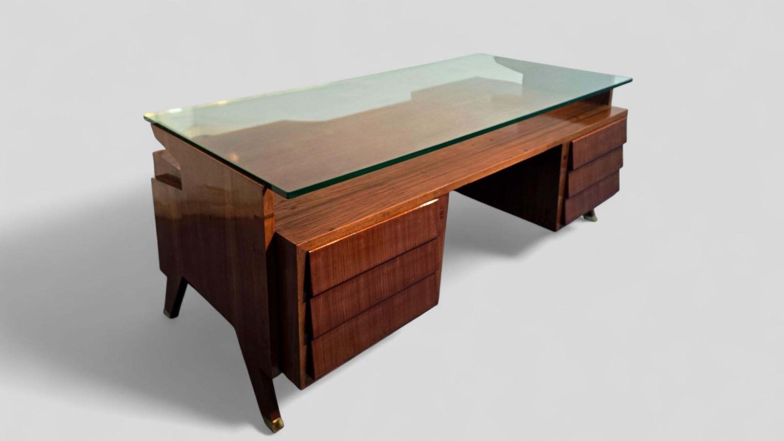 8838.0 Italian Midcentury Presidential Executive Table Desk Designed By Vittorio Dassi photo