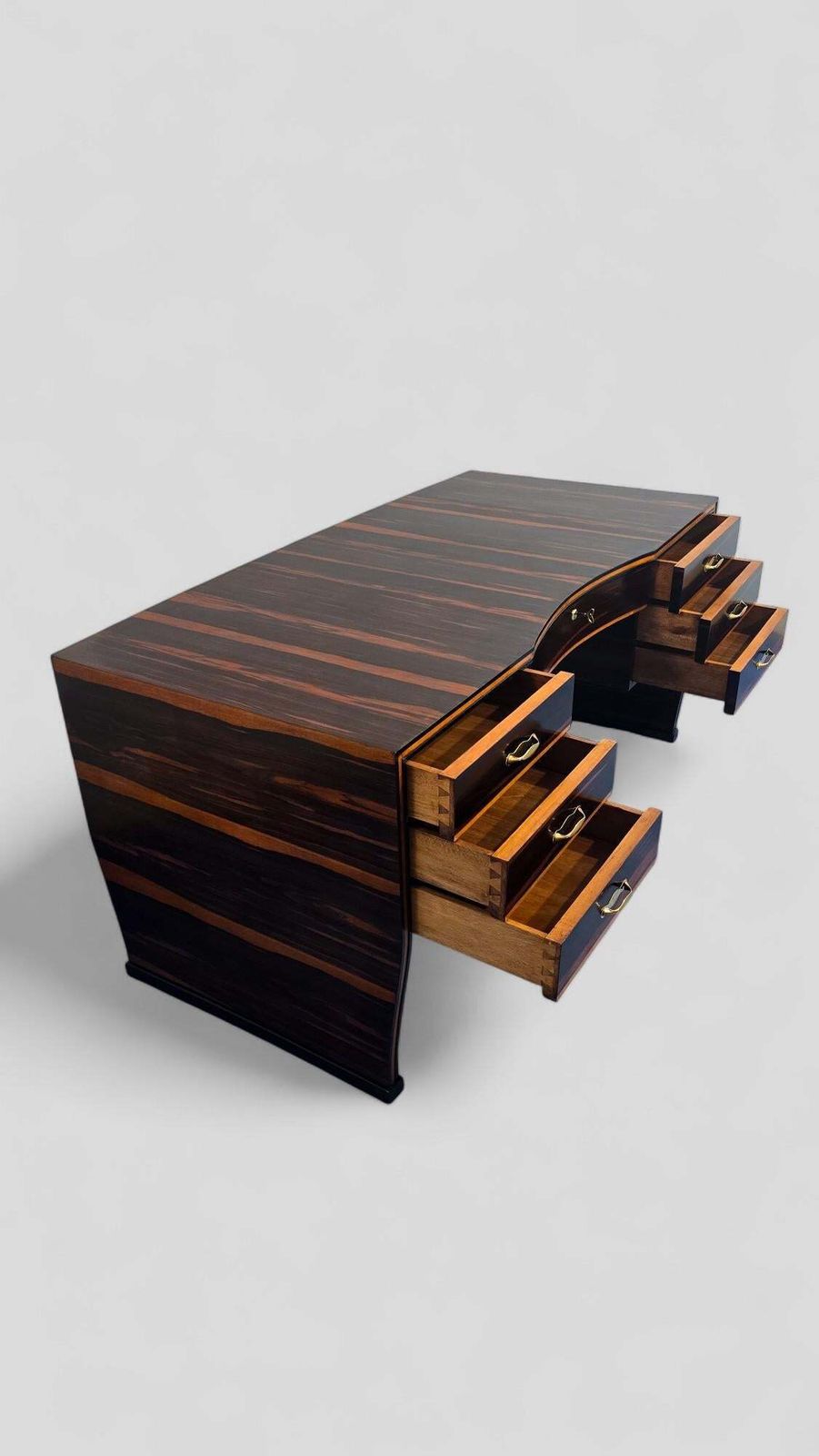 photo buy Italian Art Deco Table Desk , Ebony Makassar Attributed To Osvaldo Borsani, 1940