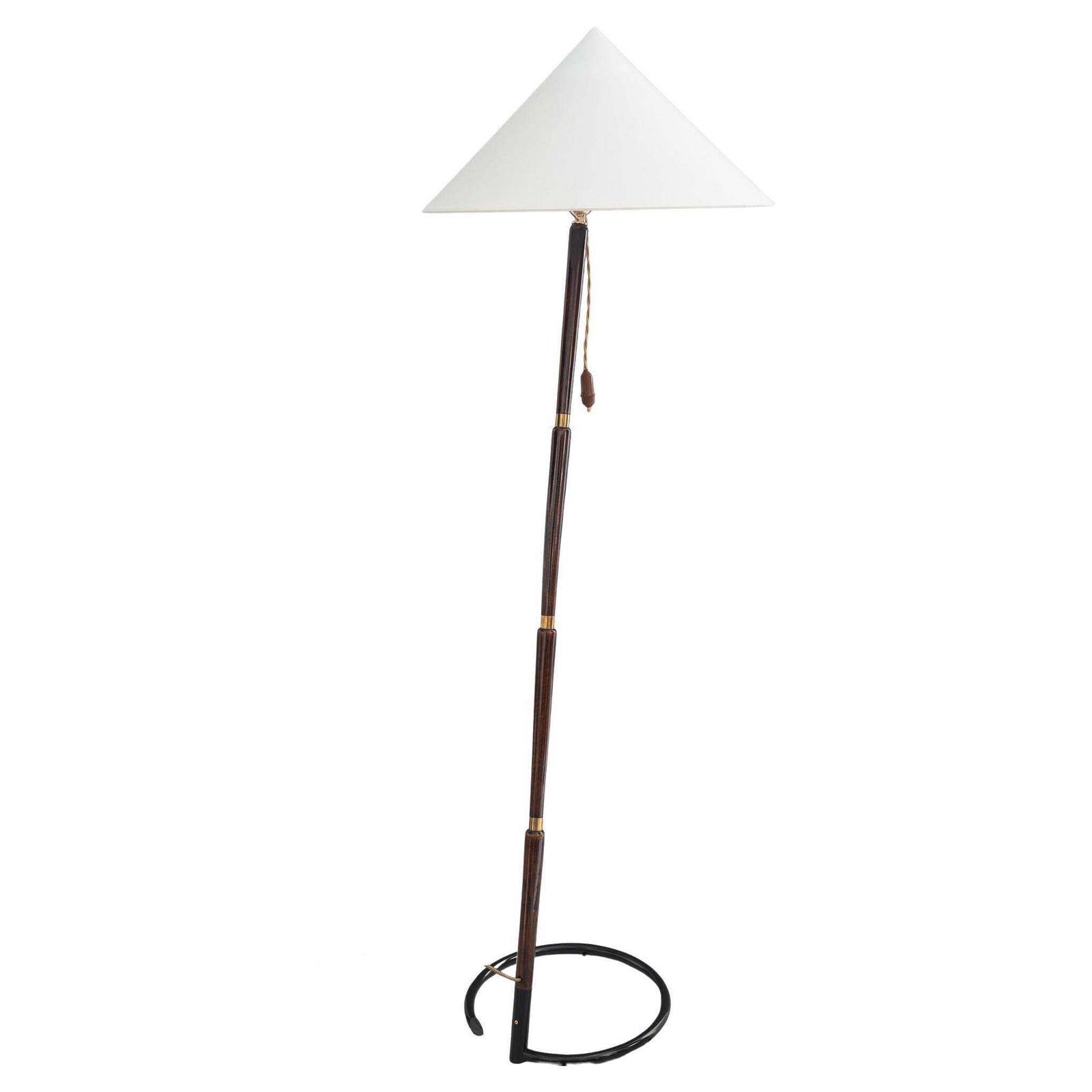 Rupert Nikoll Floor Lamp With Fabric Shade Vienna Around 1950s