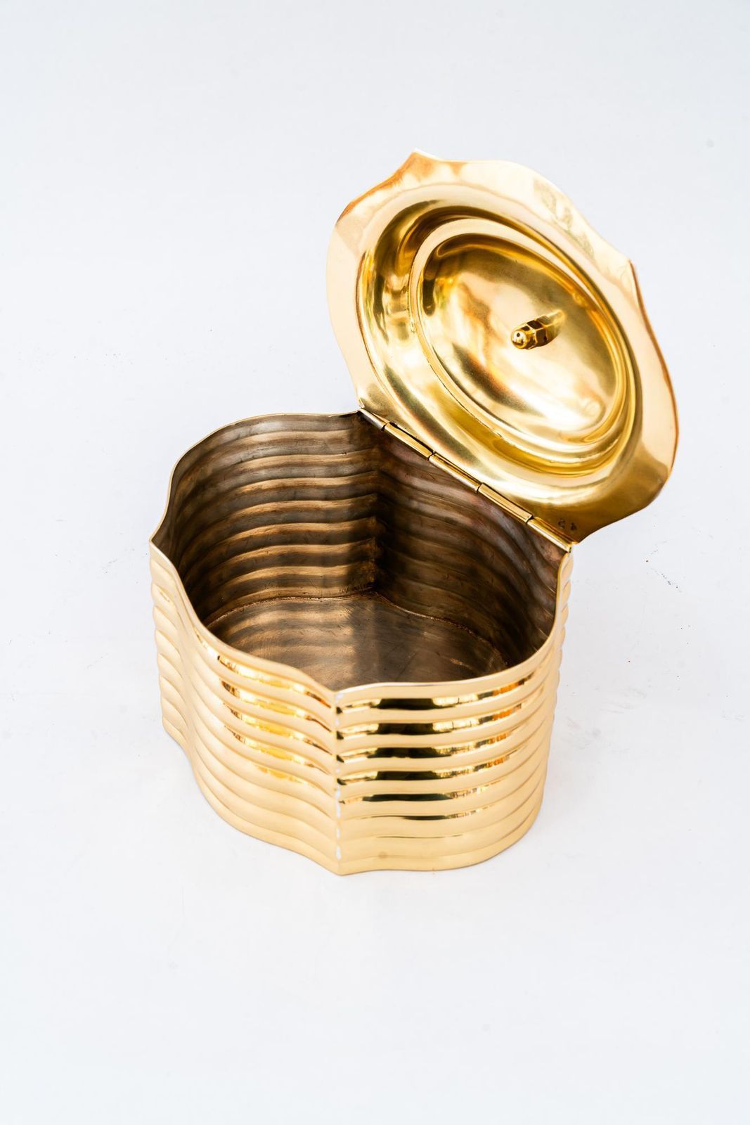 Home Decor Art Deco Brass Jewelry Box Around 1920s photo