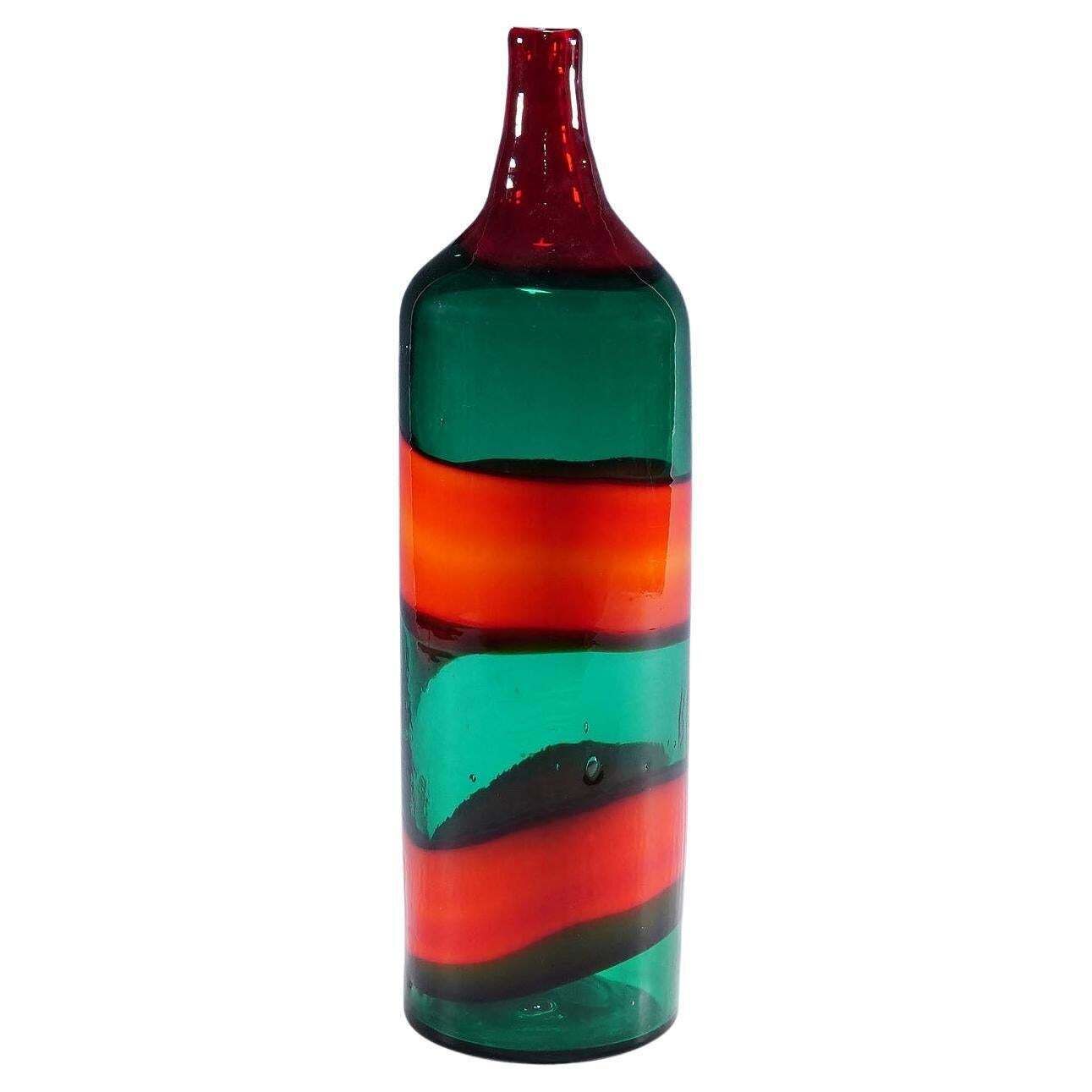 Vase 'A Fasce' By Fulvio Bianconi For Venini, Venice Murano 1950s