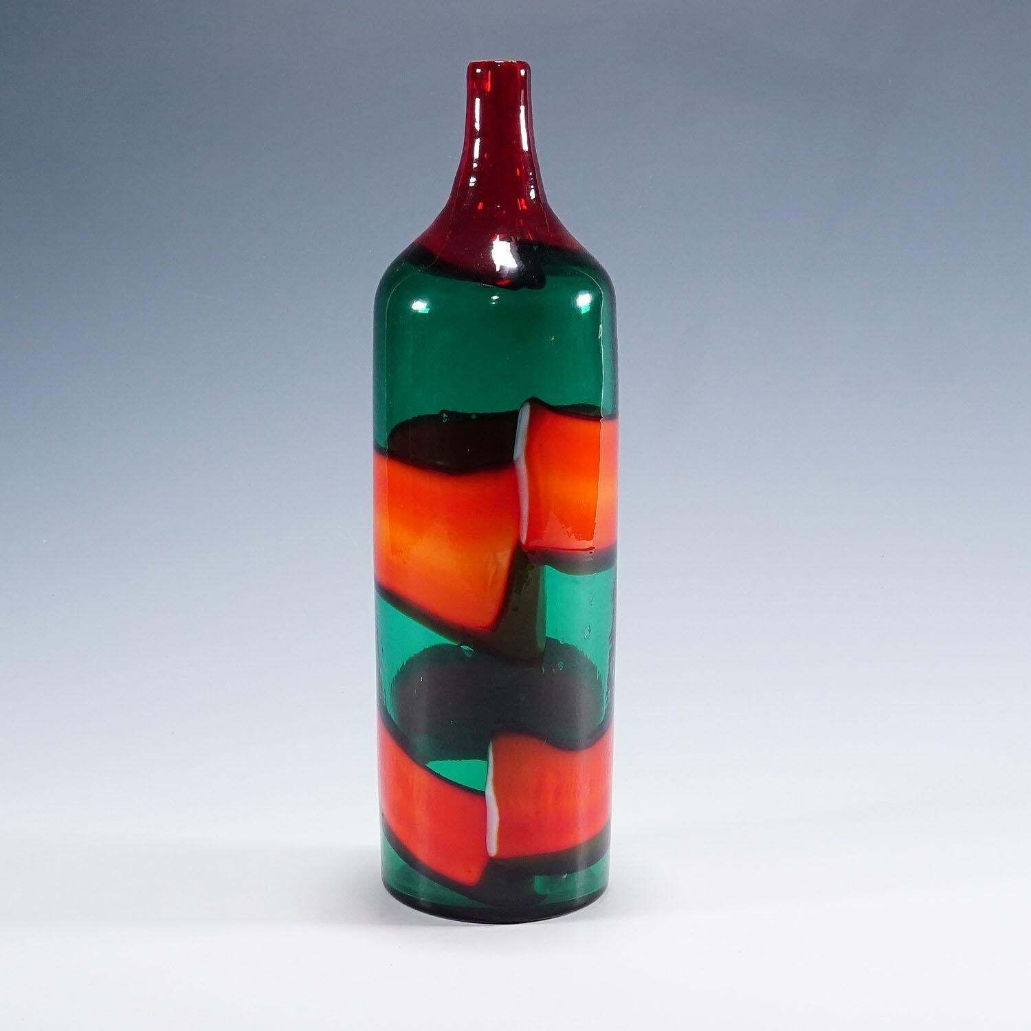 Vase 'A Fasce' By Fulvio Bianconi For Venini, Venice Murano 1950s photo for sale