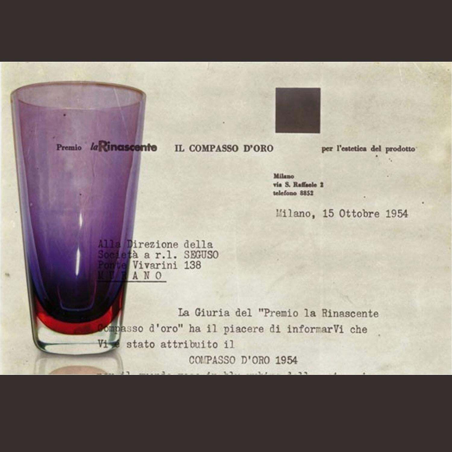 photo furniture Rare Art Glass Vase By Flavio Poli For Seguso Vetri D'arte
