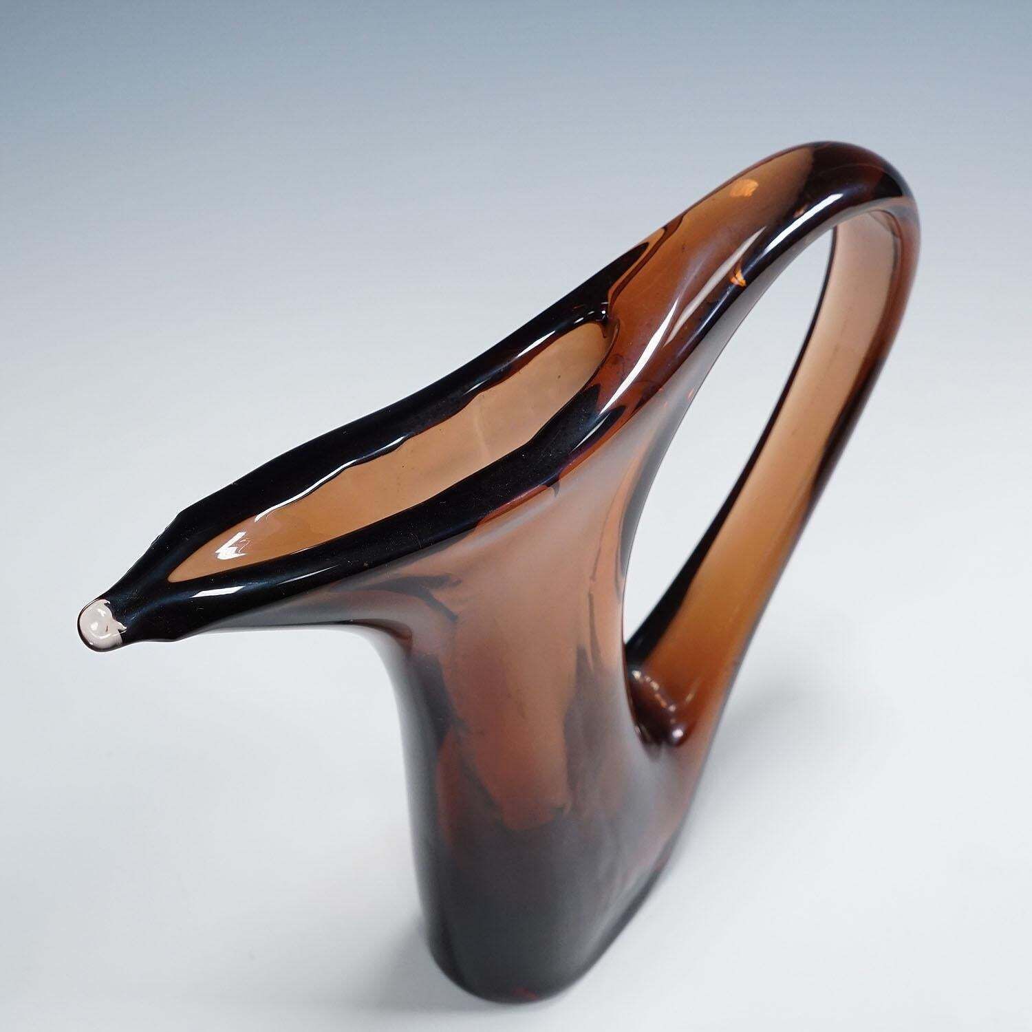 Vintage Murano Glass Vase Anse Volanti By A.Ve.M. 1950s photo Home Decor