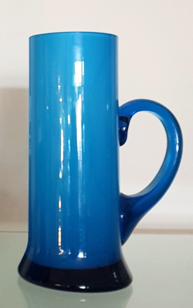 Mid Century Blue Vases From Friedrich Glas, 1960s, Set Of 3 photo for sale