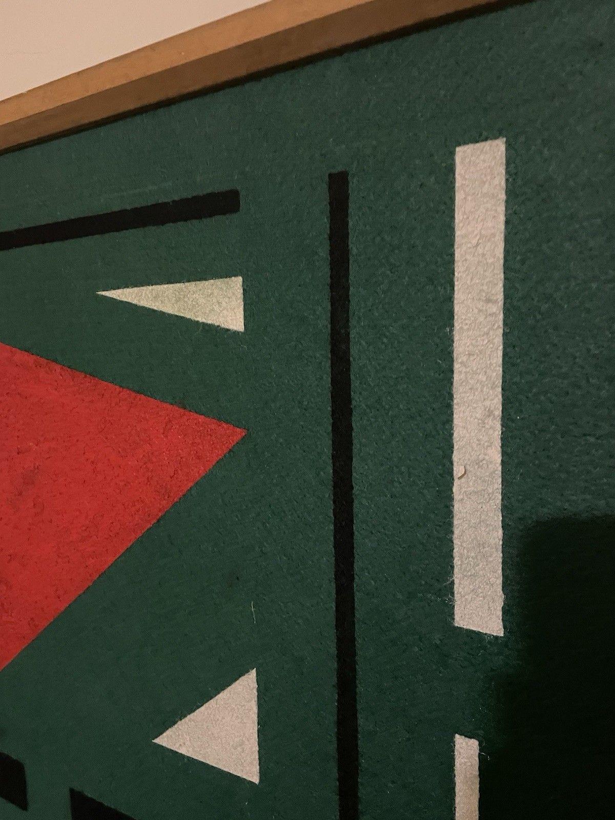 Large Mid Century Modernist  Abstract Oil Painting On Felt 1980s Signed German? photo for sale