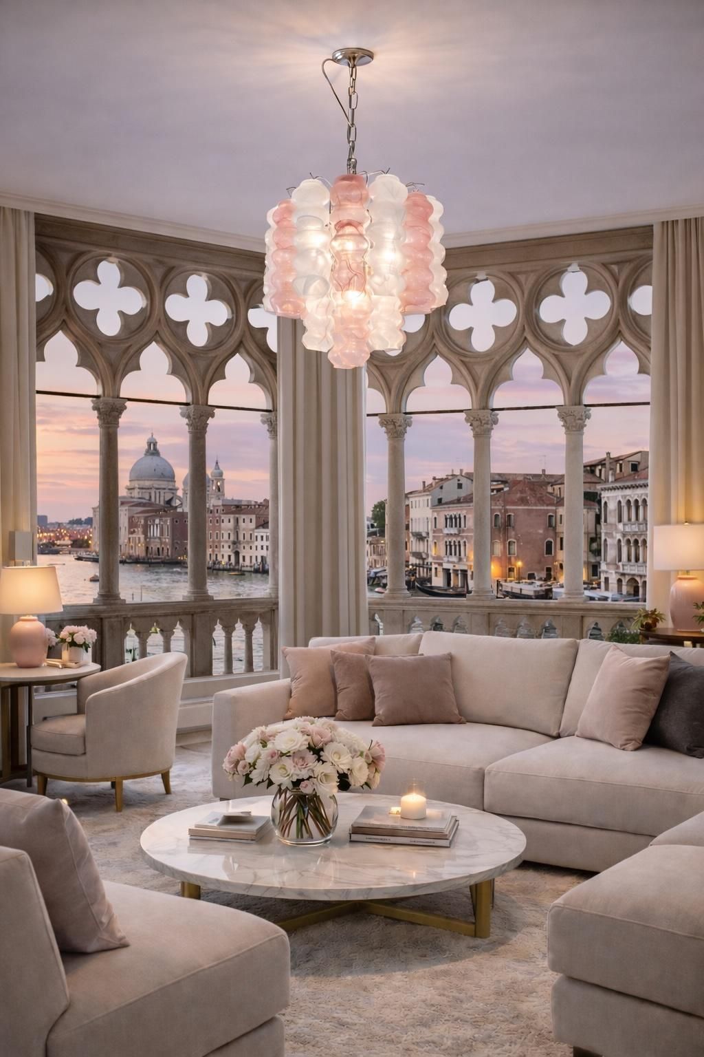 photo for sale Italian Chandelier In Murano Glass, 1980s