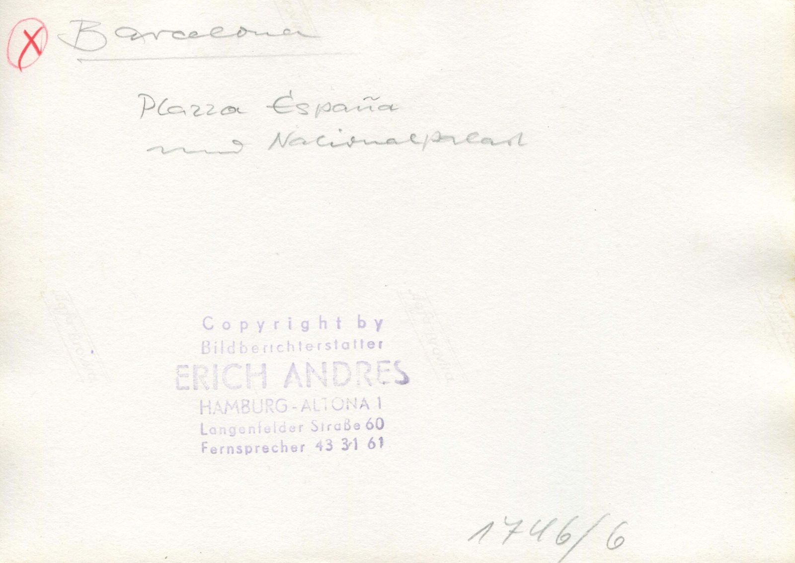 Erich Andreserich Andres, Vintage, Barcelona, Germany, 1957, 17, 5 X 12, 4 Cm1957 photo for sale