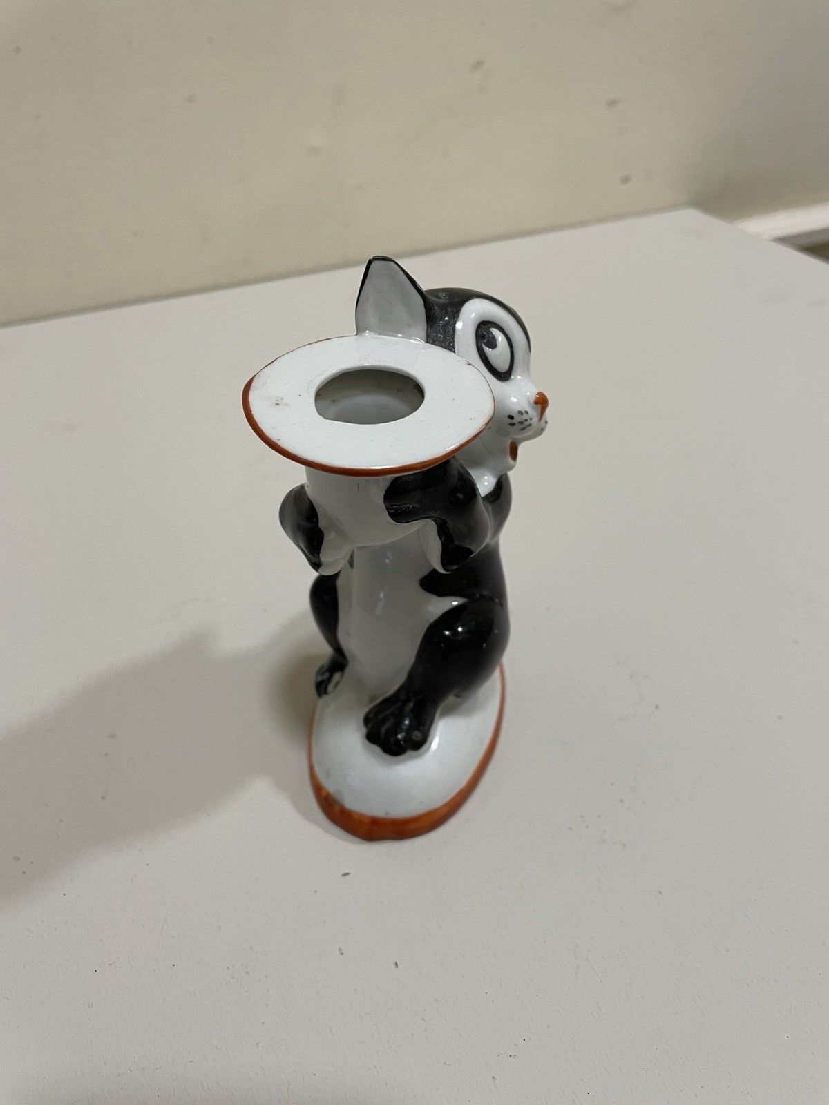Vintage 1960s Felix The Cat Chamber Stick Candle Holder Pottery Ceramic Kitsch photo Home Decor