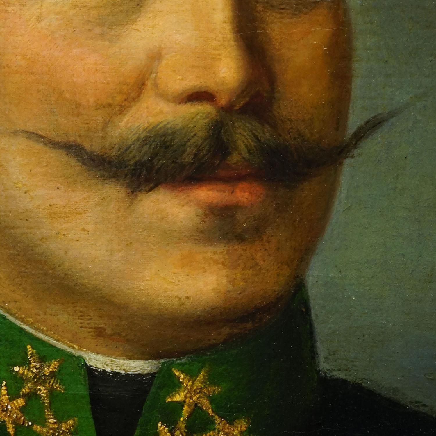Antiek Olieverfportret Van Een Oostenrijkse Volkse Man, Wenen 1892 photo vinterior