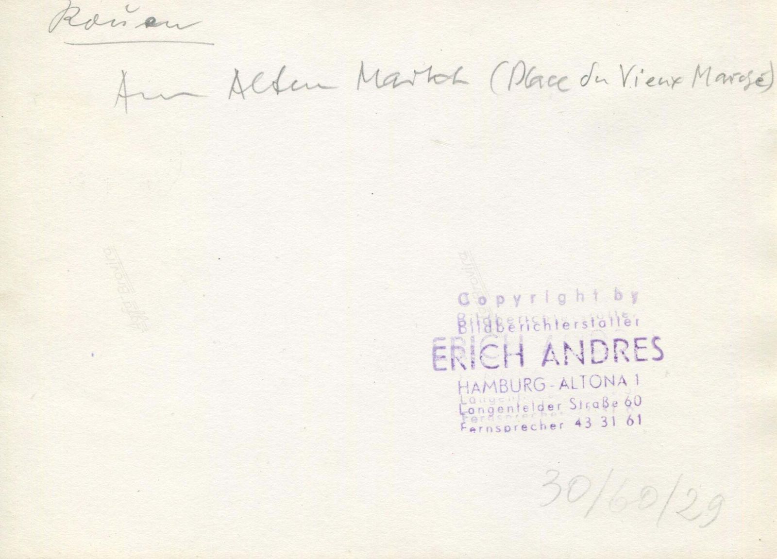 Erich Andreserich Andres, Vintage, Rouen, 1941, 17, 5 X 12, 4 Cm1941 photo Art