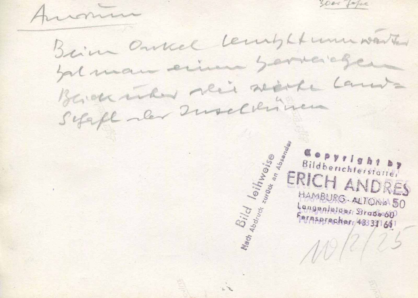 Erich Andreserich Andres, Vintage, Amrum, Germany, 1938, 17, 5 X 12, 4 Cm1938 photo for sale
