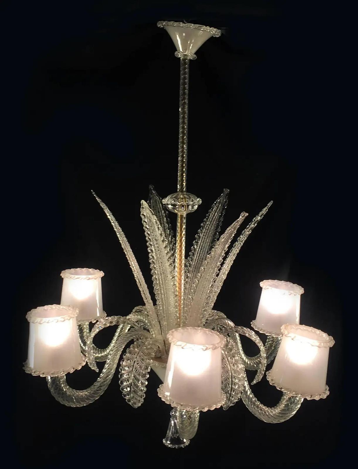 7807.0 Amazing Chandelier By Barovier & Toso, Murano, 1940s photo