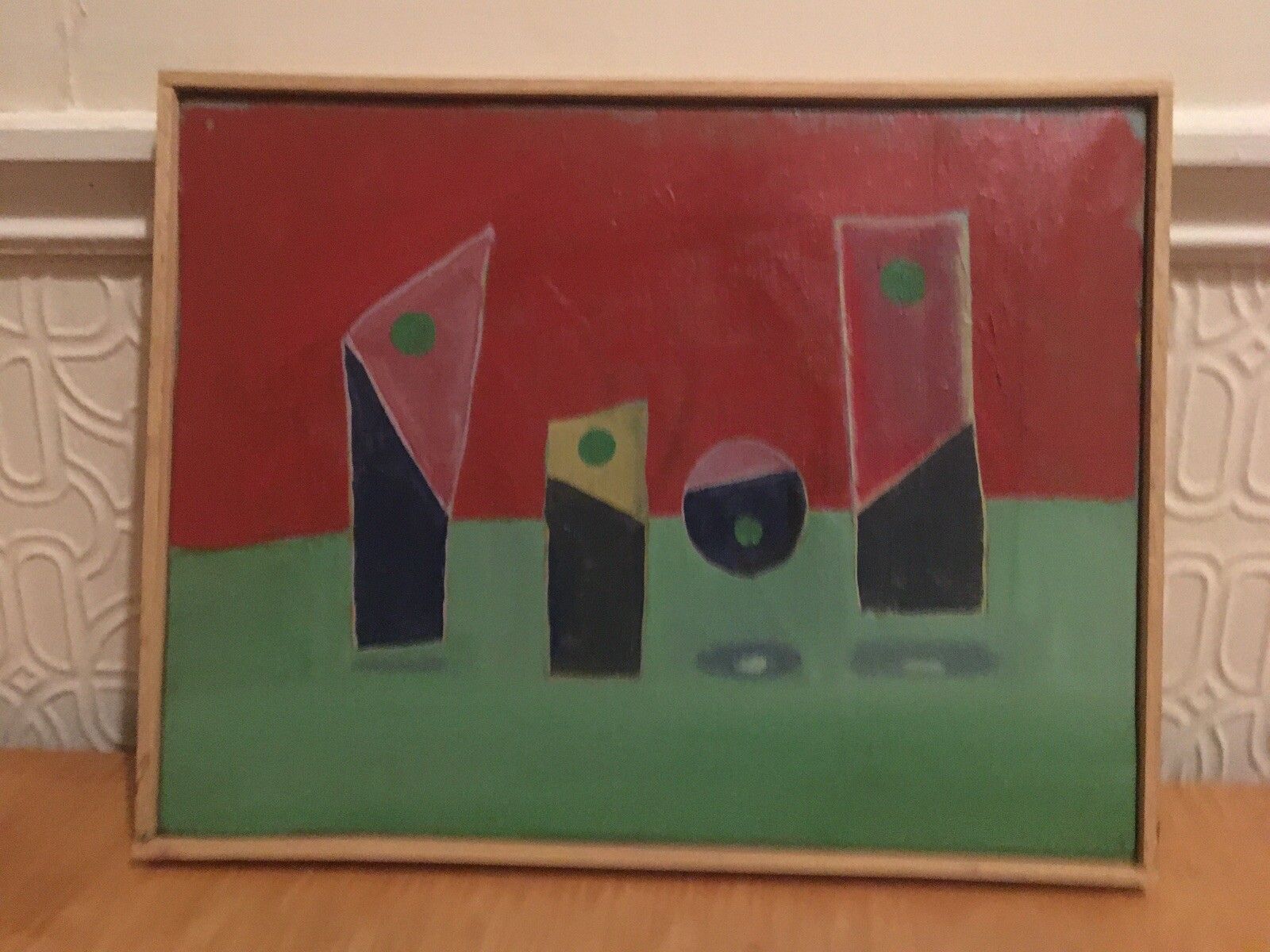 Vintage Oil Painting Still Life/Abstract 1974 Signed K C Modernist Mid Century photo 261.0