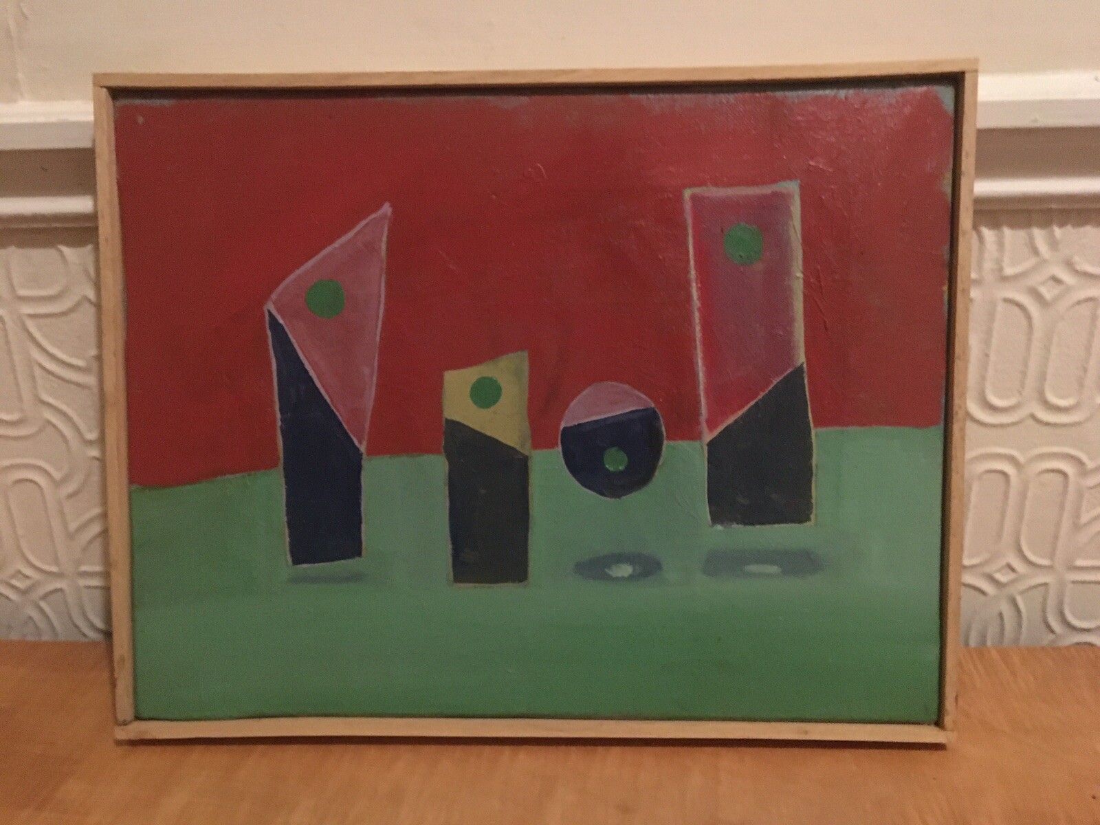 Vintage Oil Painting Still Life/Abstract 1974 Signed K C Modernist Mid Century photo vintage