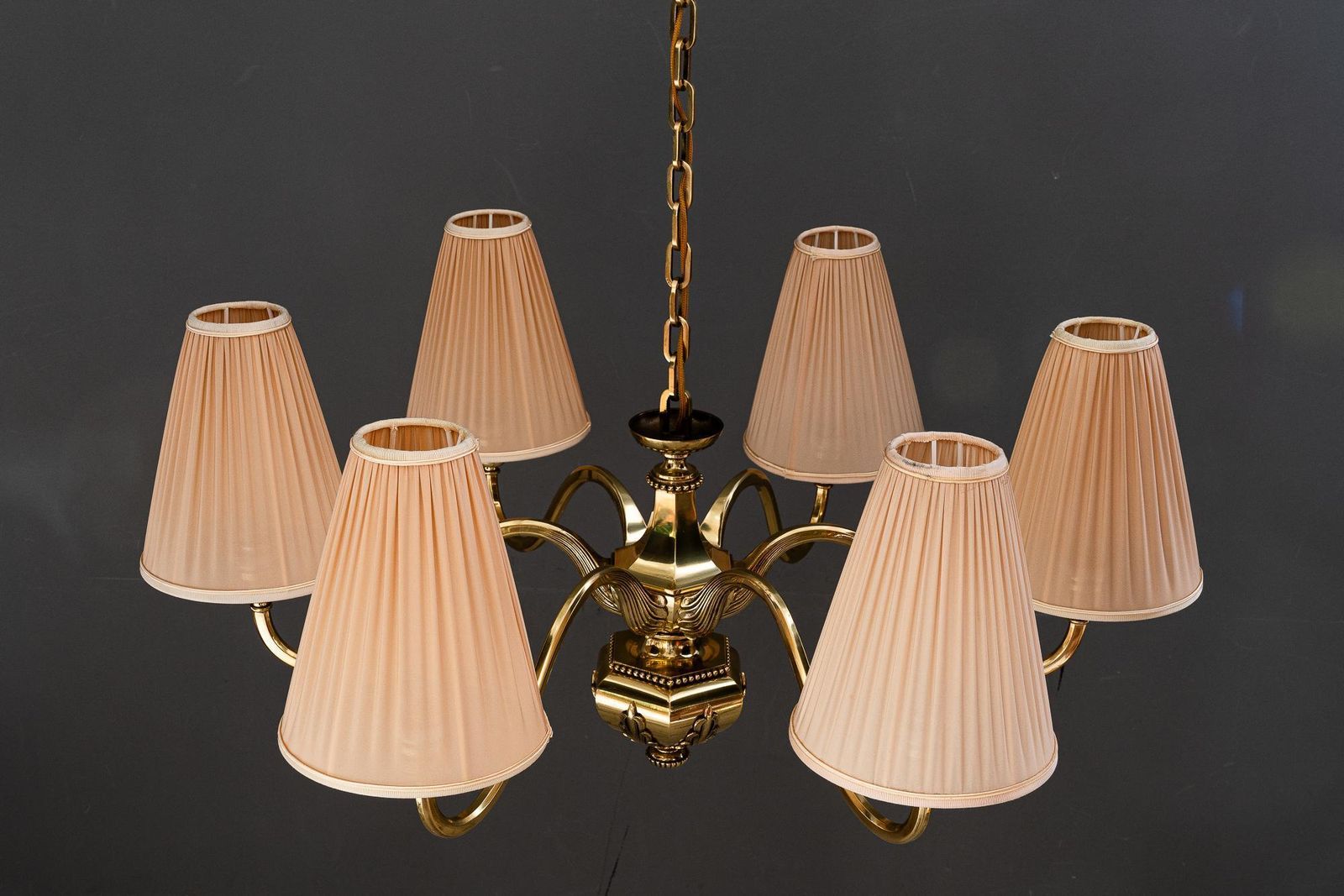 Art Deco Chandelier With Fabric Shades Vienna Around 1920s photo buy