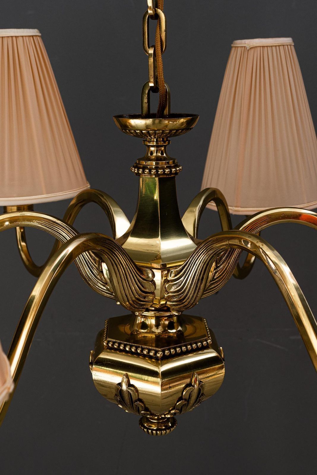photo furniture Art Deco Chandelier With Fabric Shades Vienna Around 1920s