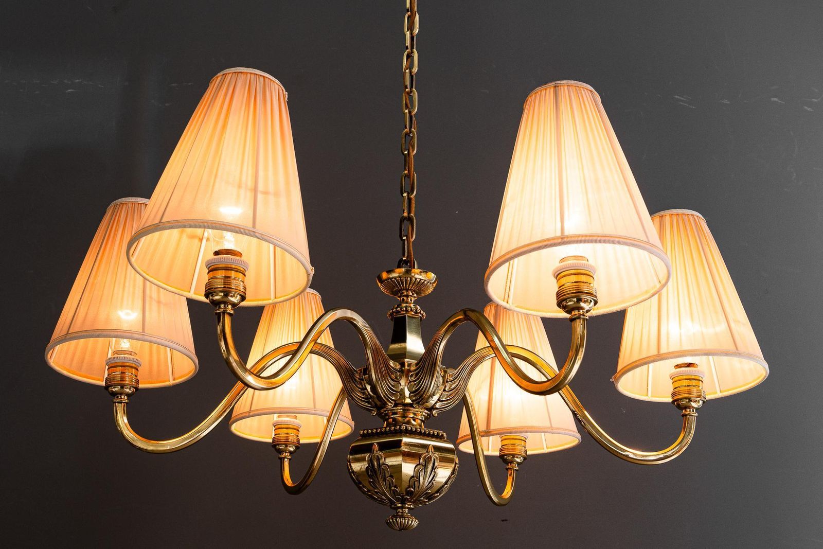 photo buy Art Deco Chandelier With Fabric Shades Vienna Around 1920s