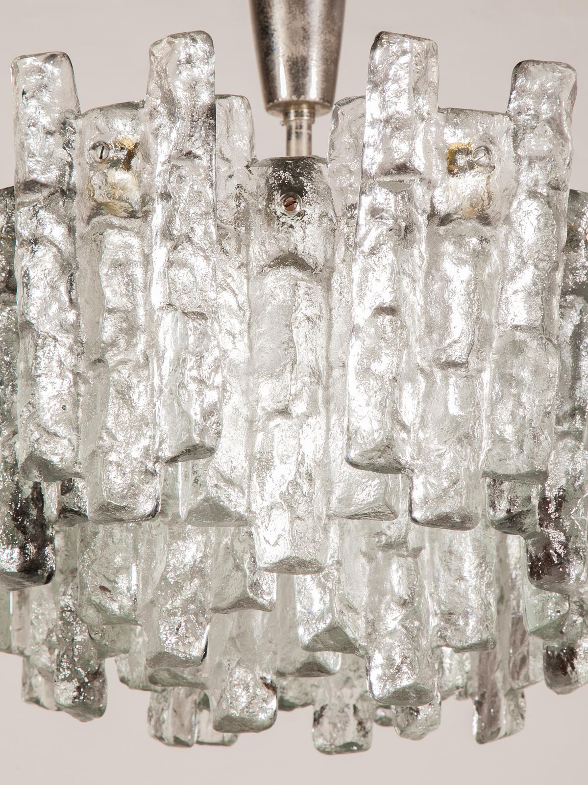 Large Jt Kalmar, Austria, Murano Glass Iced Blocks, Chandelier, 1960s photo vintage