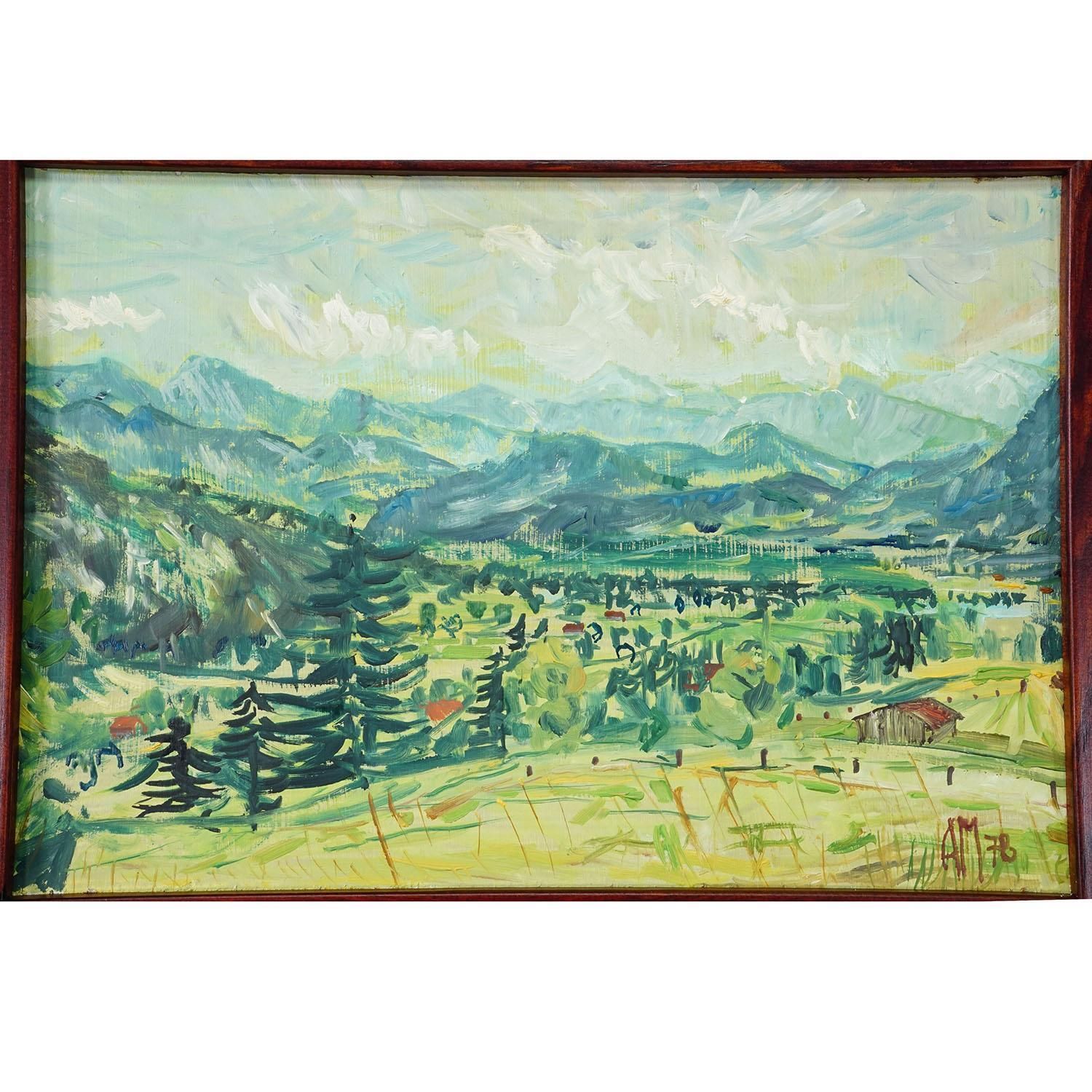 Bad Tölz, Gaißach, 1978 – Oil Painting By Alexander Michael photo for sale