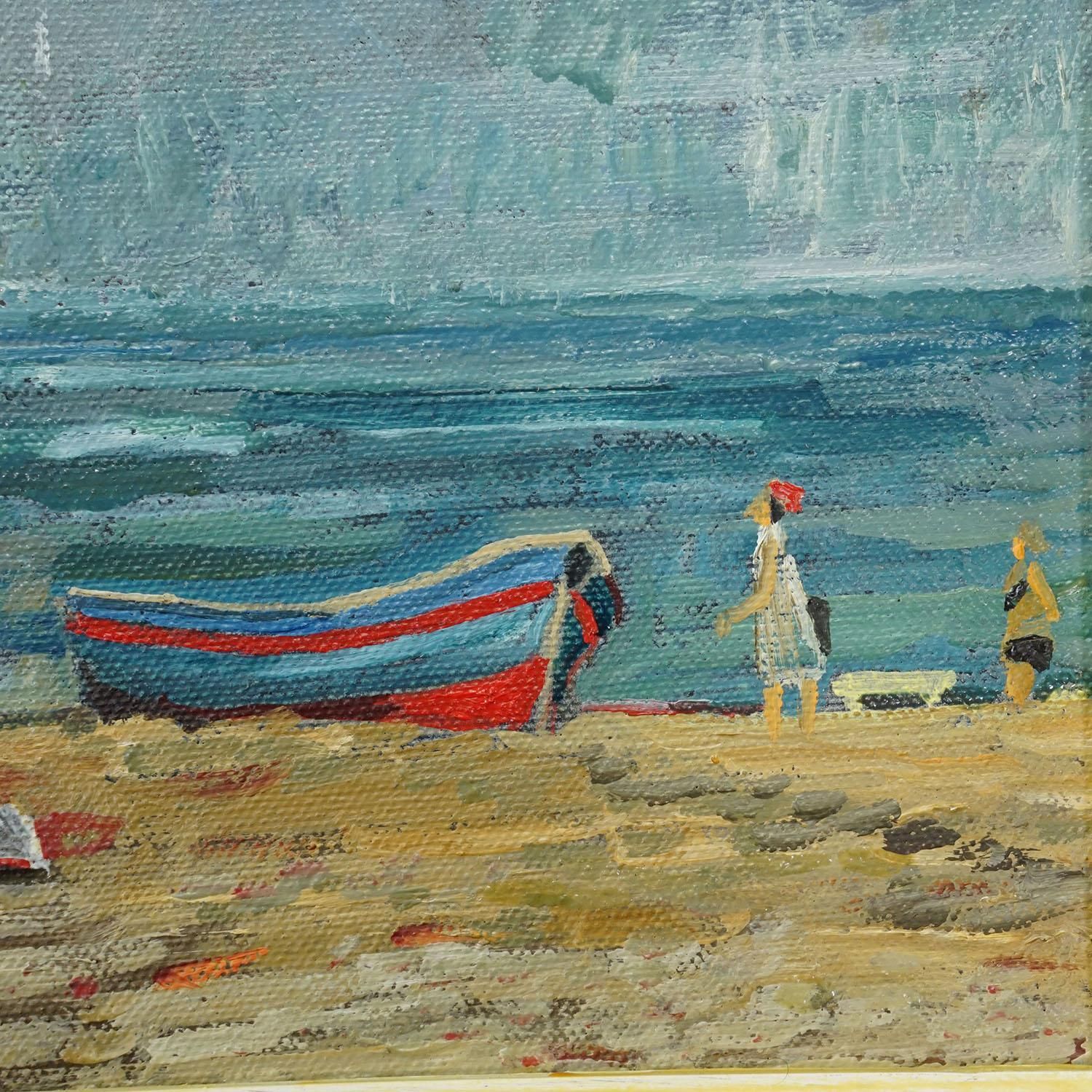 Swimming School By The Sea, 1974 – Alexander Michael Oil Painting photo 294.0